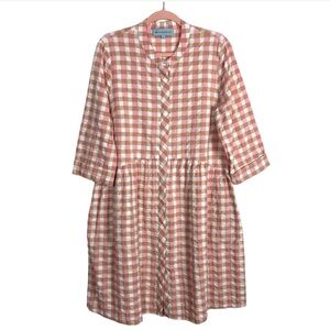 Tuckernuck Pink and White Gingham Button-Front Dress